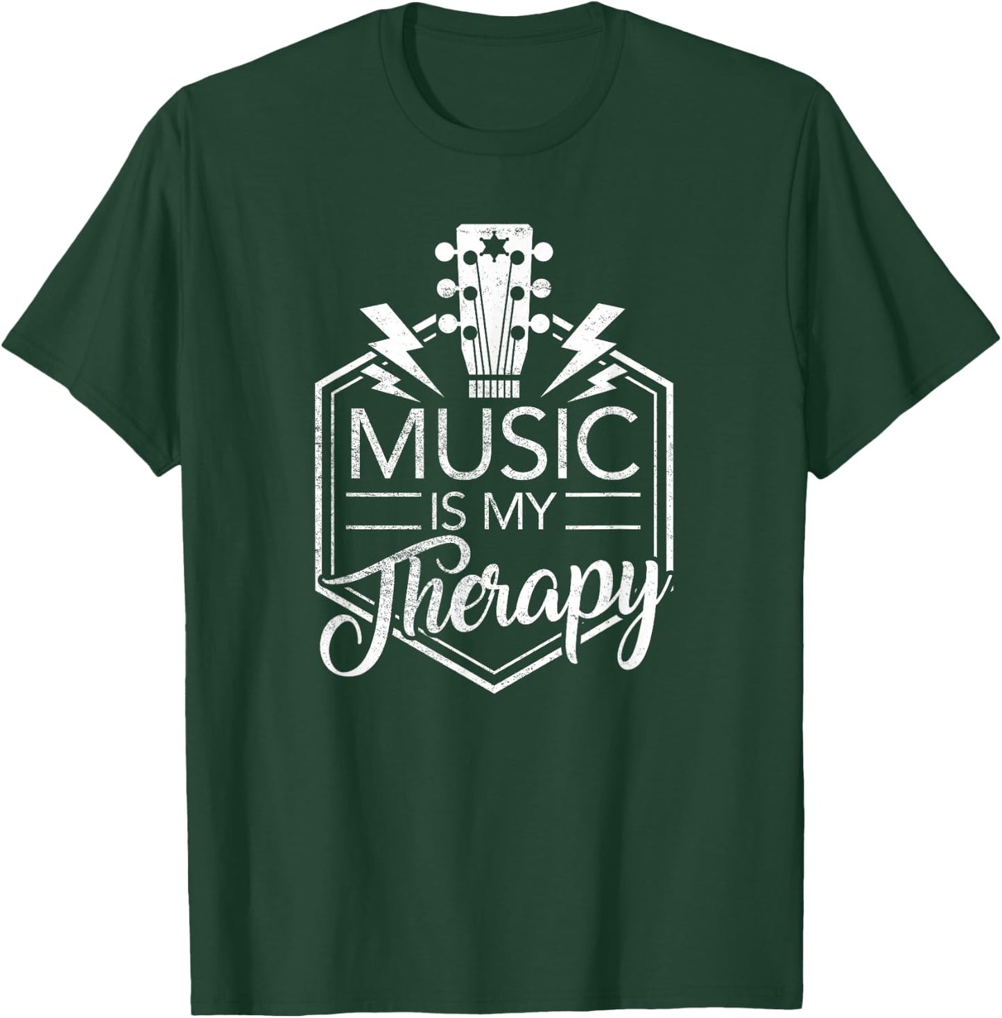 Music is My Therapy - Guitar Rock Music Gift T-Shirt - T-Shirt | Forest