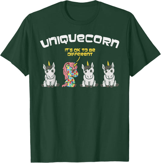 Autism Awareness Shirt Unicorn Autistic Girls Uniquecorn T-Shirt - T-Shirt | Forest