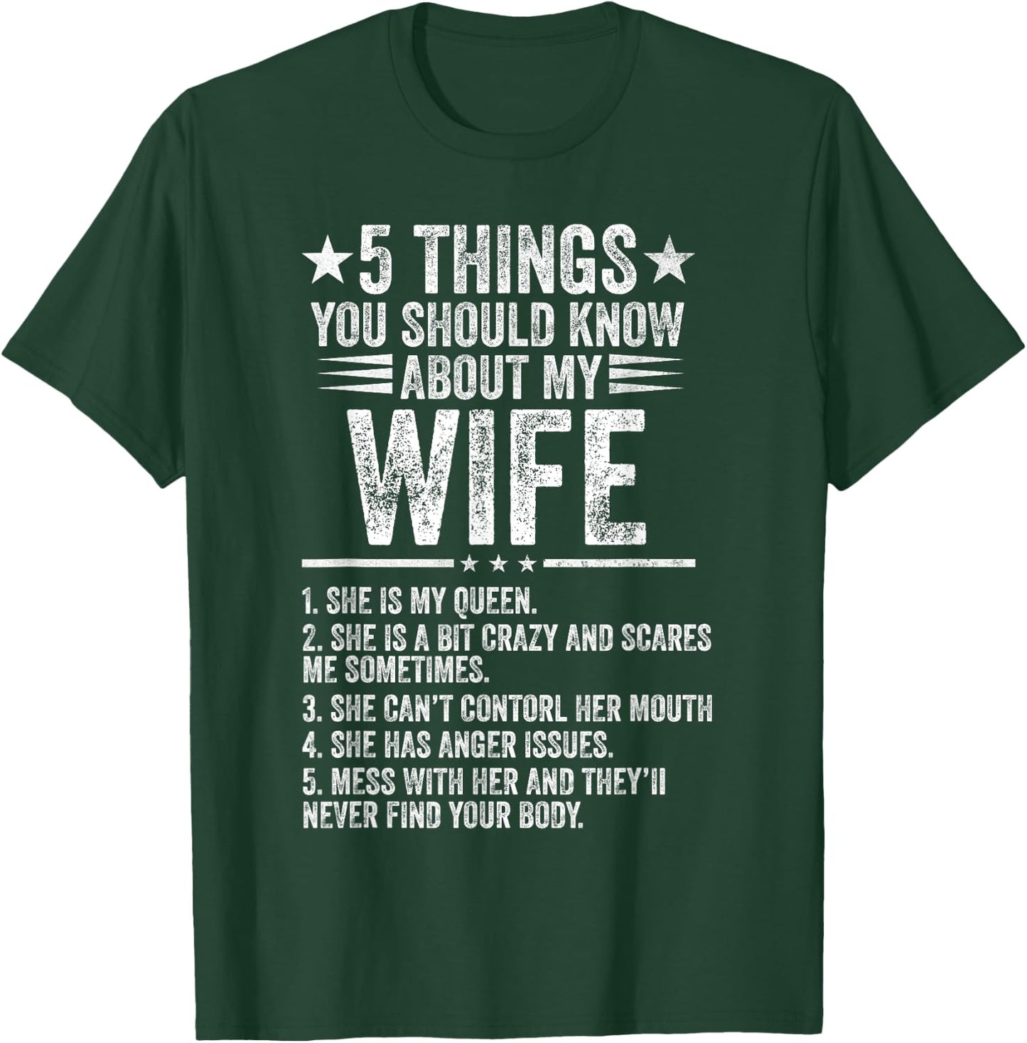 5 Things You Should Know About My Wife Husband T-Shirt - T-Shirt | Forest