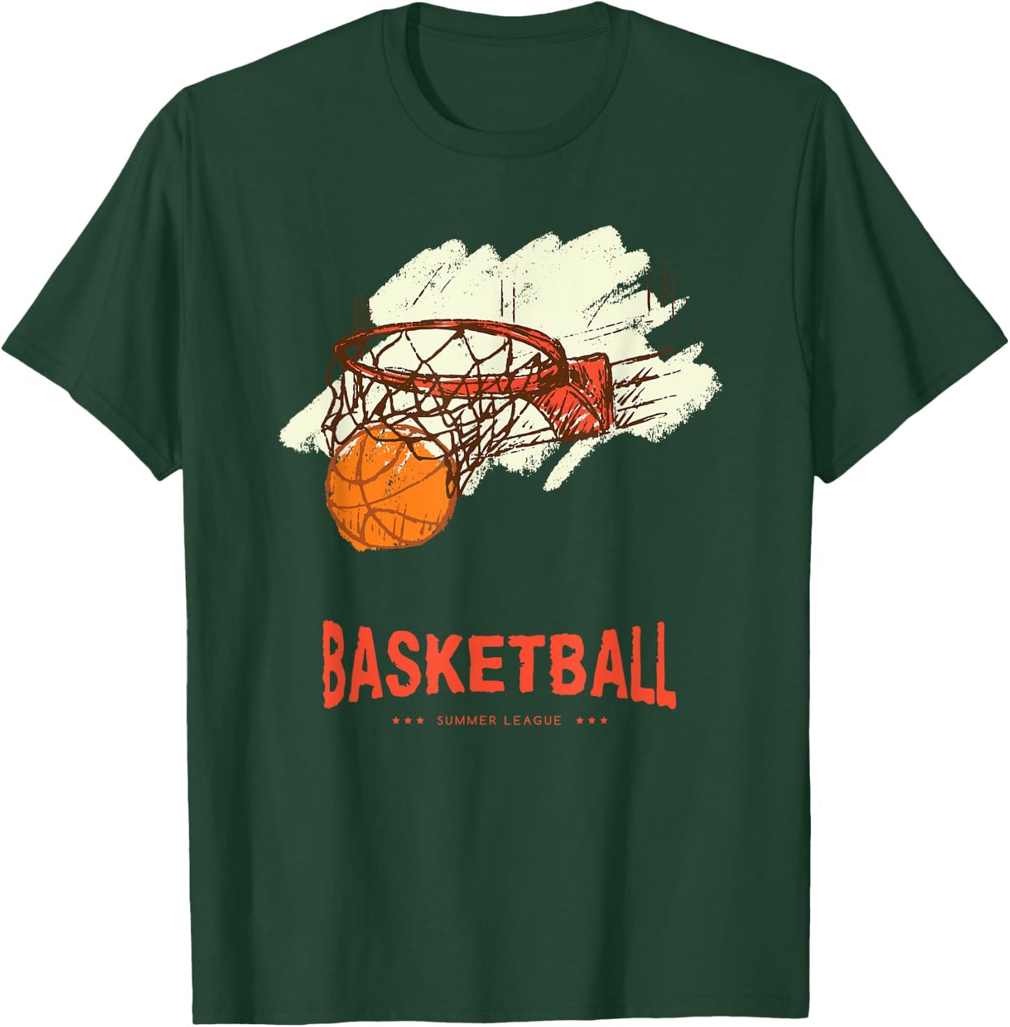 Basketball USA Summer Basketball Fans Men Women Girls Kids T-Shirt - T-Shirt | Forest