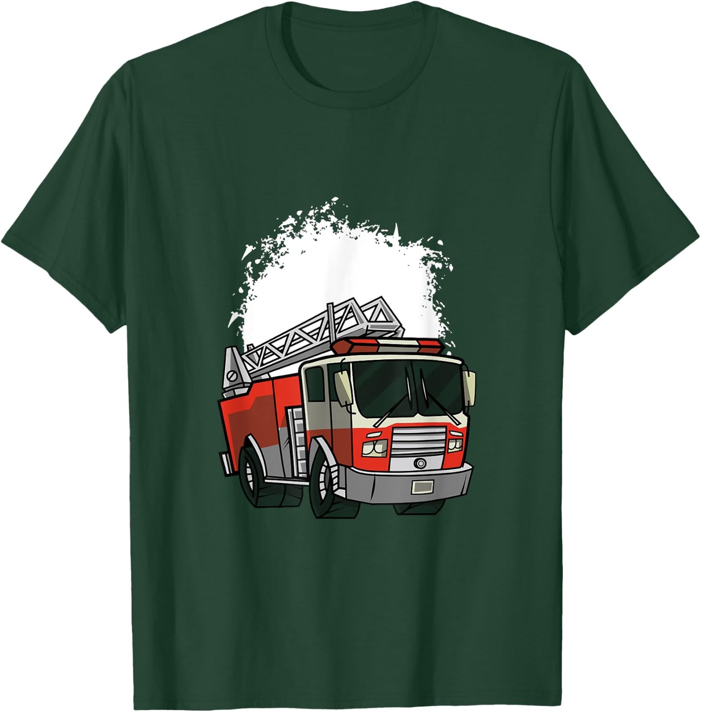 First Responder Fireman Truck Men Women Kids T-Shirt - T-Shirt | Forest