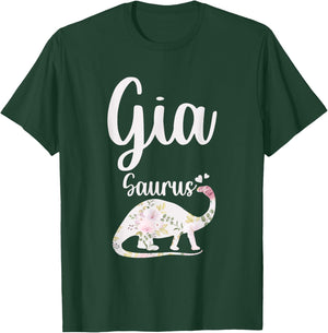 Gia Saurus Grandma Mother's Day Thanksgiving Christmas T-Shirt - T-Shirt | Forest