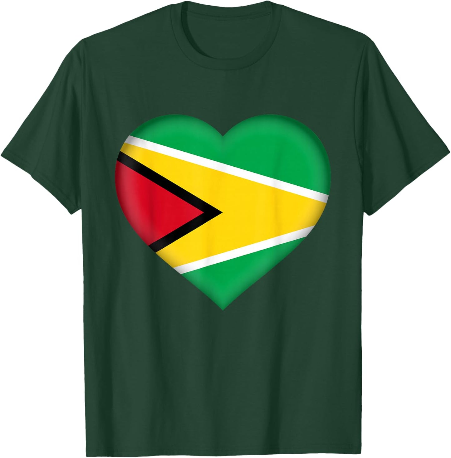 I Love Guyana | Guyanese Flag Heart Outfit T-Shirt - T-Shirt | Forest