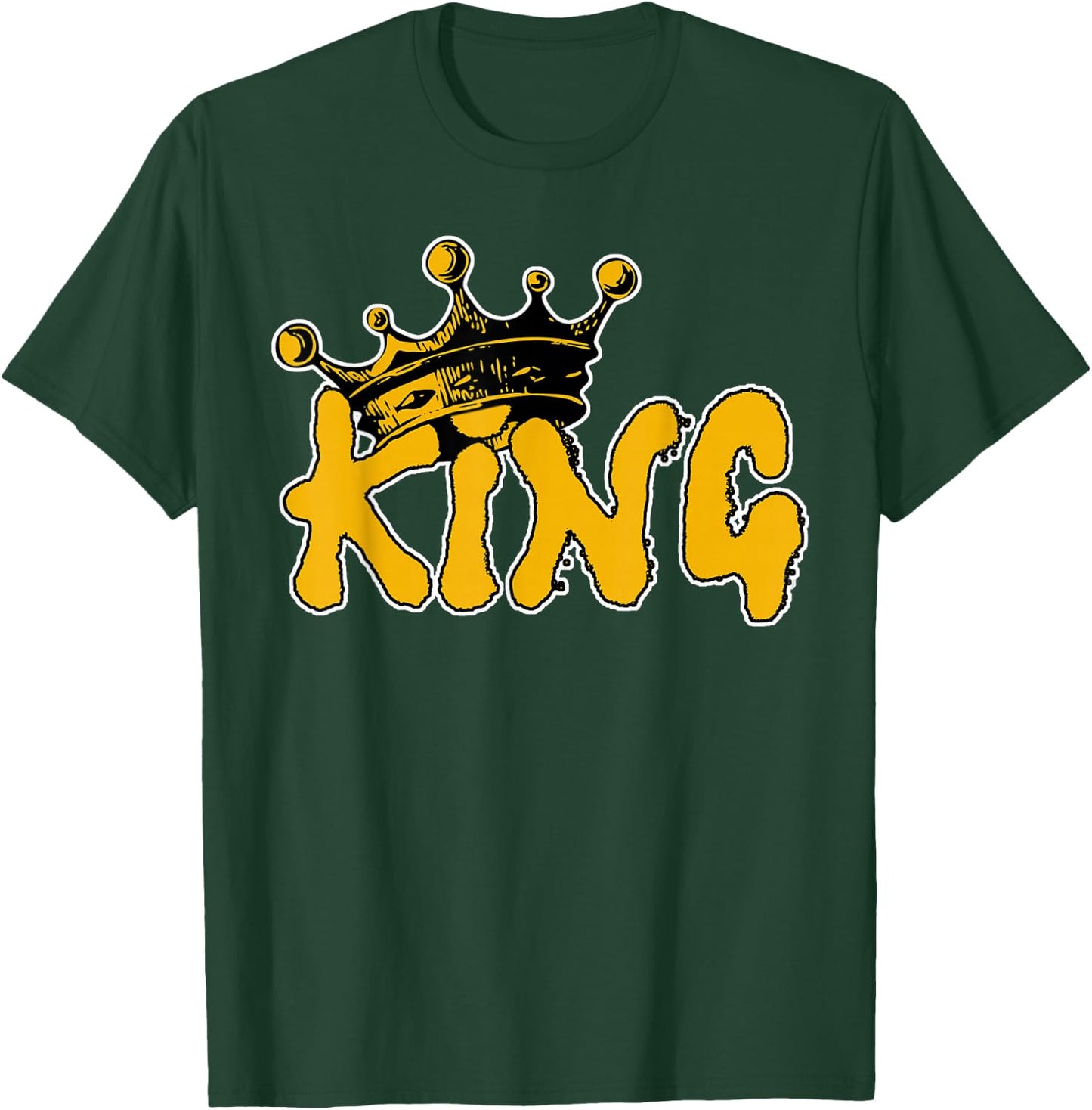 King Crown Gold - Graffiti Design T-Shirt - T-Shirt | Forest