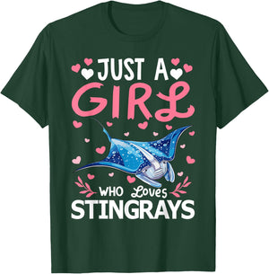 Stingray Fish Lover Just A Girl Who Loves Stingrays T-Shirt - T-Shirt | Forest