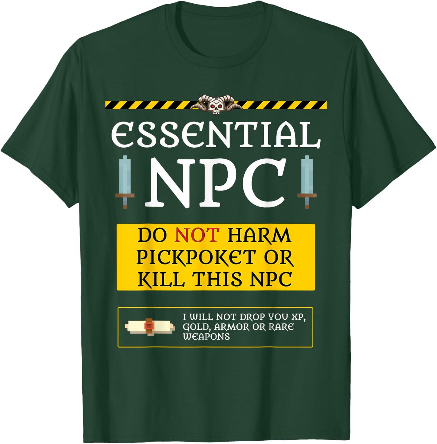 Funny Essential NPC Do Not Harm Humor Shirt T-Shirt - T-Shirt | Forest