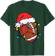 Football Santa Claus Hat Christmas Light Football Boys Kids T-Shirt - T-Shirt | Forest