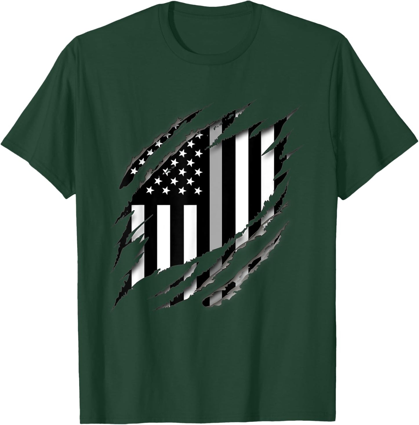 Correctional Officer Thin Silver Line Family Shirt T-Shirt - T-Shirt | Forest