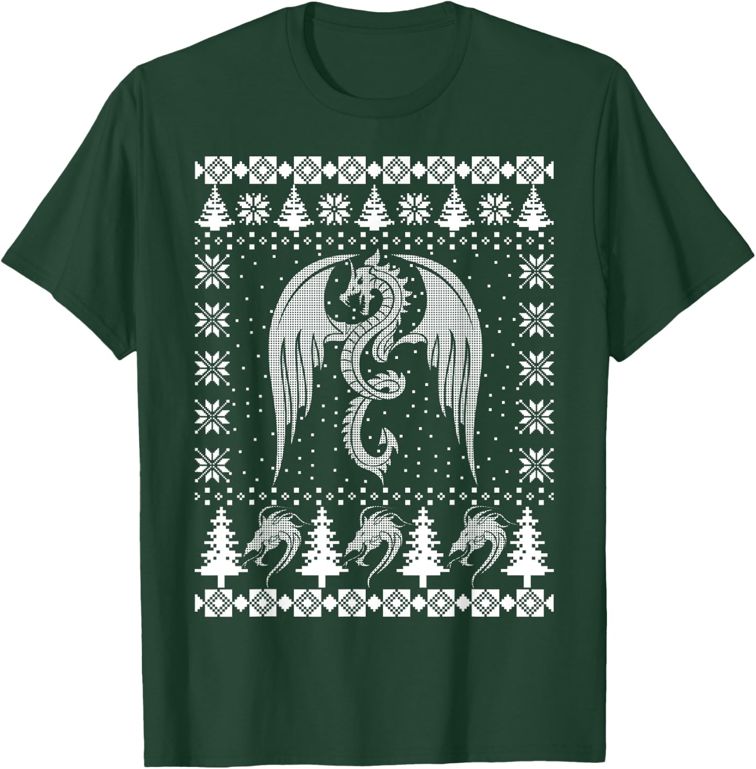 Dragon Ugly Christmas Fantasy Mystical Christmas Gift T-Shirt - T-Shirt | Forest