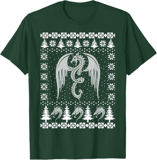 Dragon Ugly Christmas Fantasy Mystical Christmas Gift T-Shirt - T-Shirt | Forest