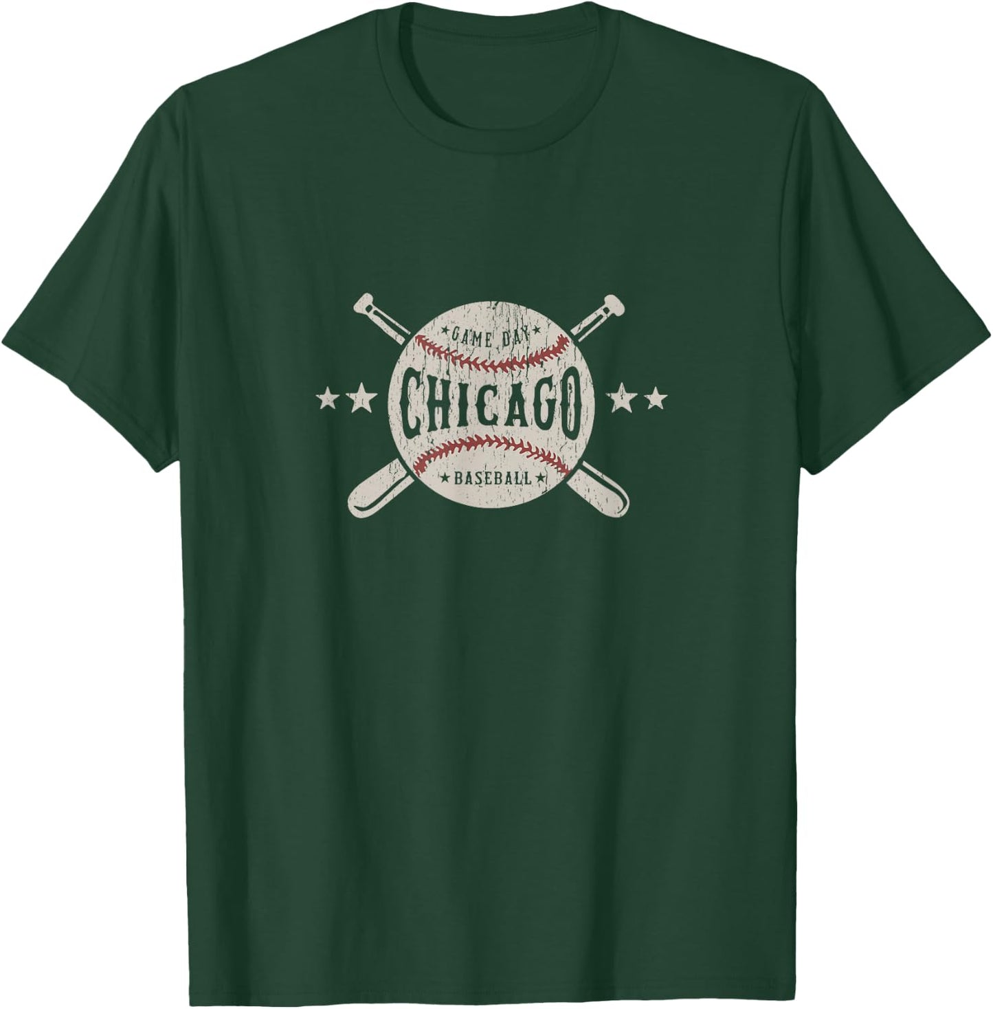 Chicago Illinois IL Vintage Baseball T-Shirt - T-Shirt | Forest