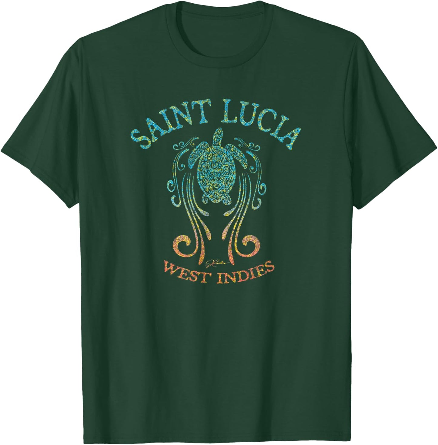 JCombs: Saint Lucia, Sea Turtle in the Slipstream T-Shirt - T-Shirt | Forest