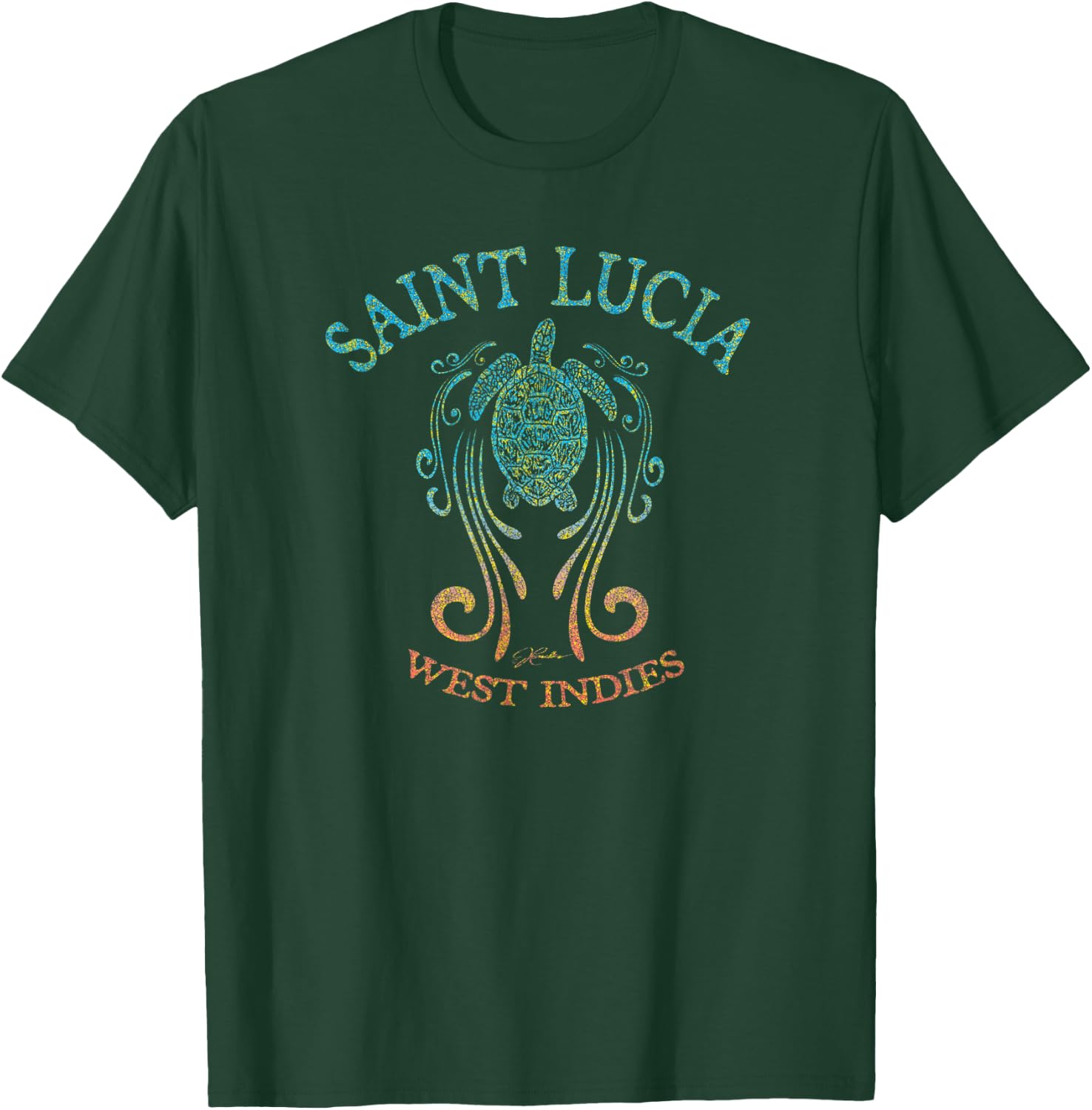 JCombs: Saint Lucia, Sea Turtle in the Slipstream T-Shirt - T-Shirt | Forest