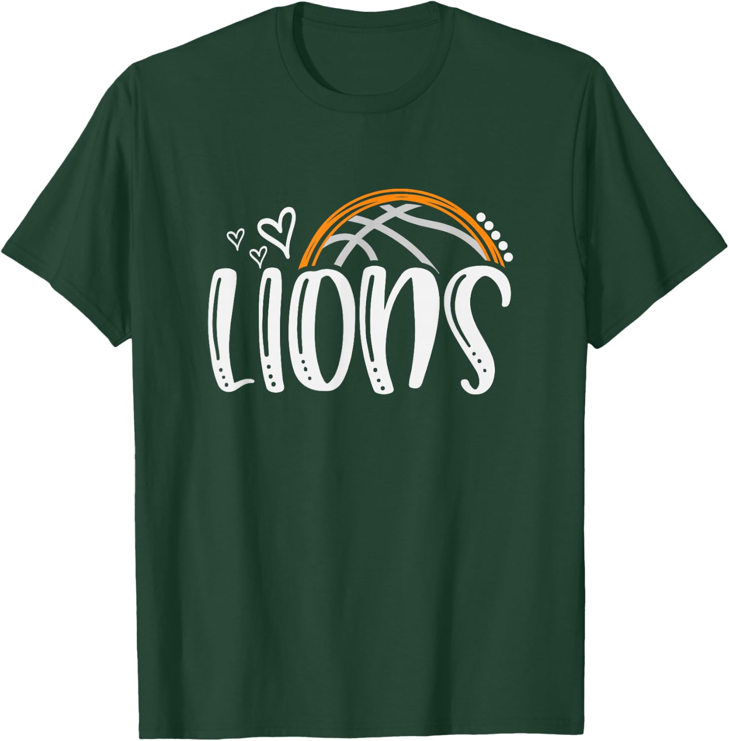 Basketball Lions School Sports Fan Team Spirit T-Shirt - T-Shirt | Forest