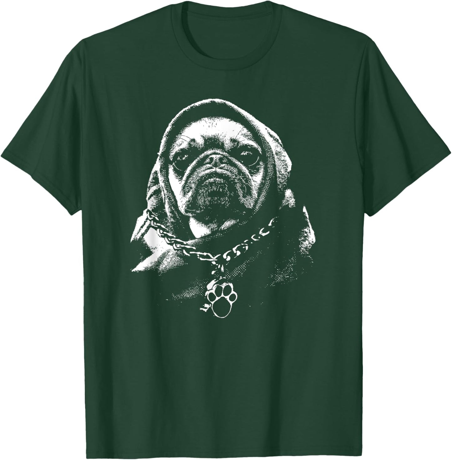 Cool Cute Hooded Gangsta Pug Thug Dog T-Shirt - T-Shirt | Forest