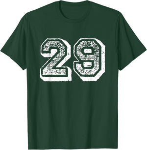 Number 29 Sports Jersey Player #29 Fan Front Print Vintage T-Shirt - T-Shirt | Forest