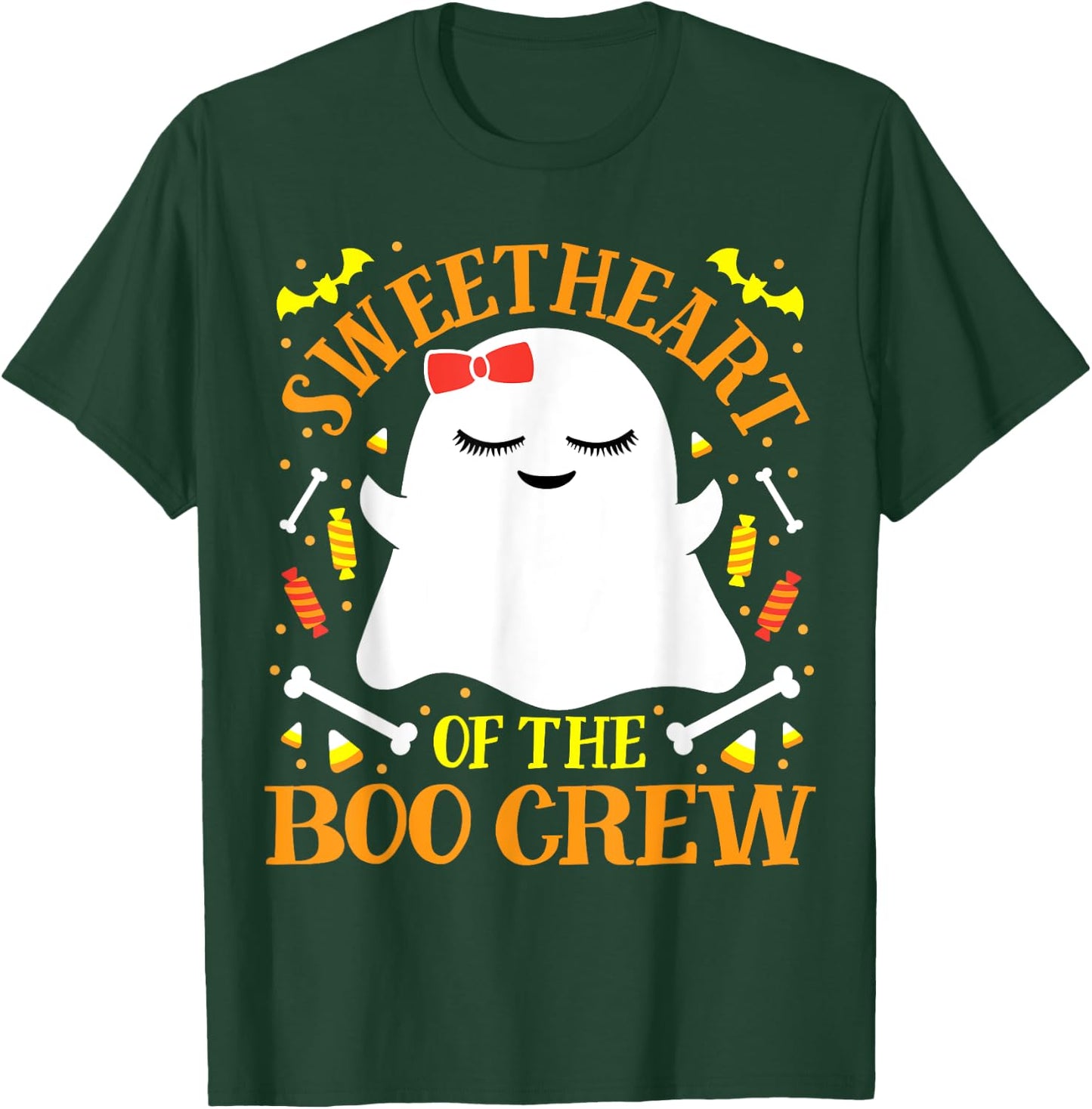 Sweetheart Boo Crew Ghost Matching Cute Girls Halloween T-Shirt - T-Shirt | Forest
