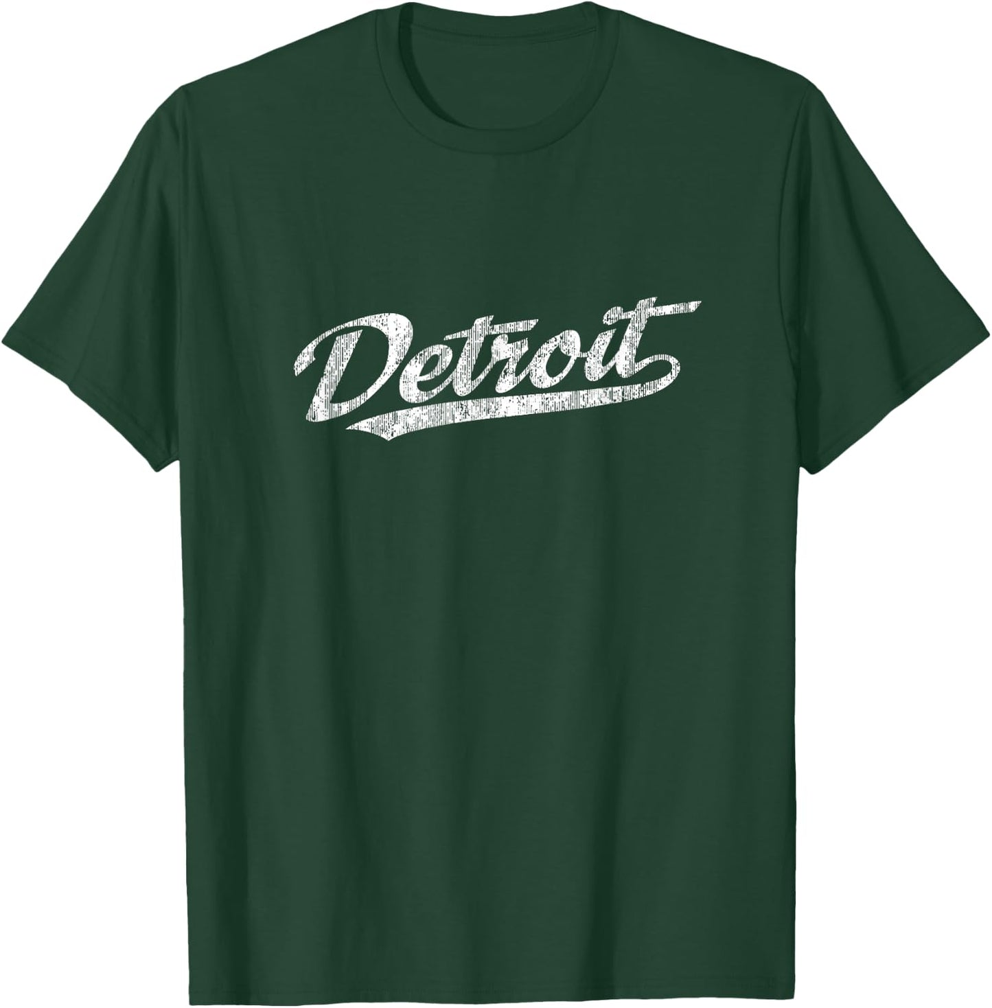 Detroit Michigan MI Vintage Sports Script Retro Gift T-Shirt - T-Shirt | Forest