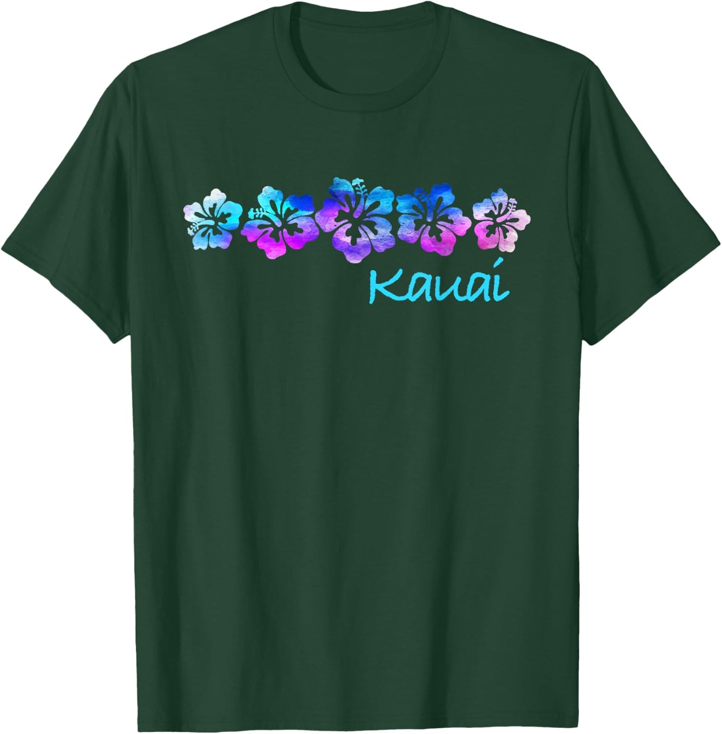 Kauai Vintage : Hibiscus Flower T-Shirt - T-Shirt | Forest