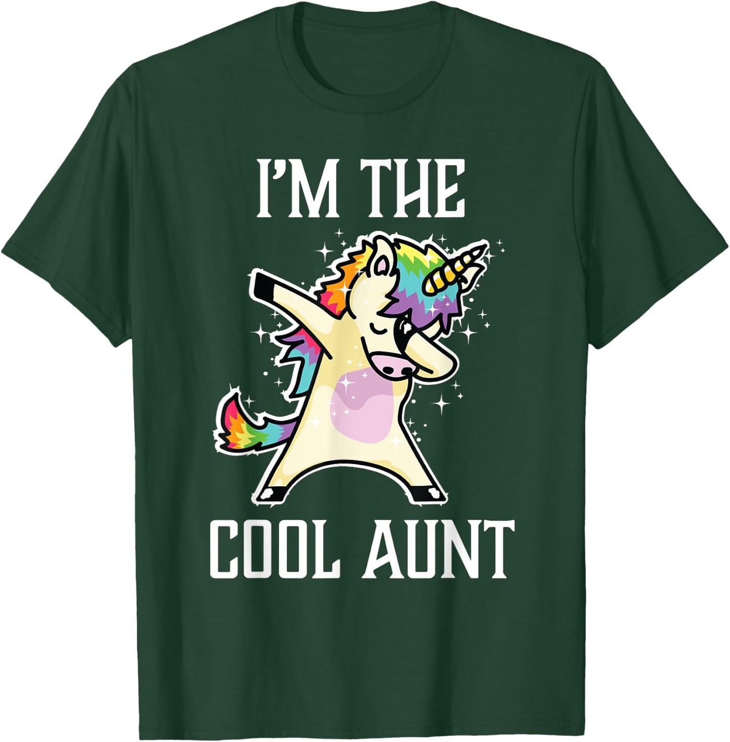 I'm the Cool Aunt Dabbing Rainbow Unicorn T-Shirt - T-Shirt | Forest