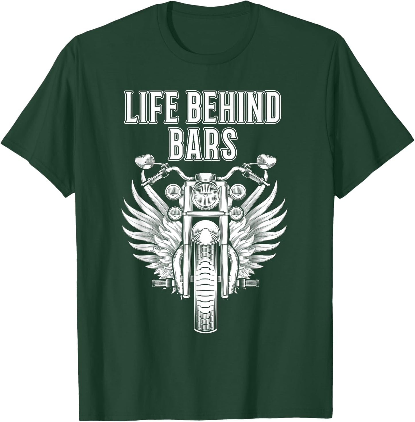Motorcycle Shirts Funny Life Behind Bars Biker Men Dad T-Shirt - T-Shirt | Forest
