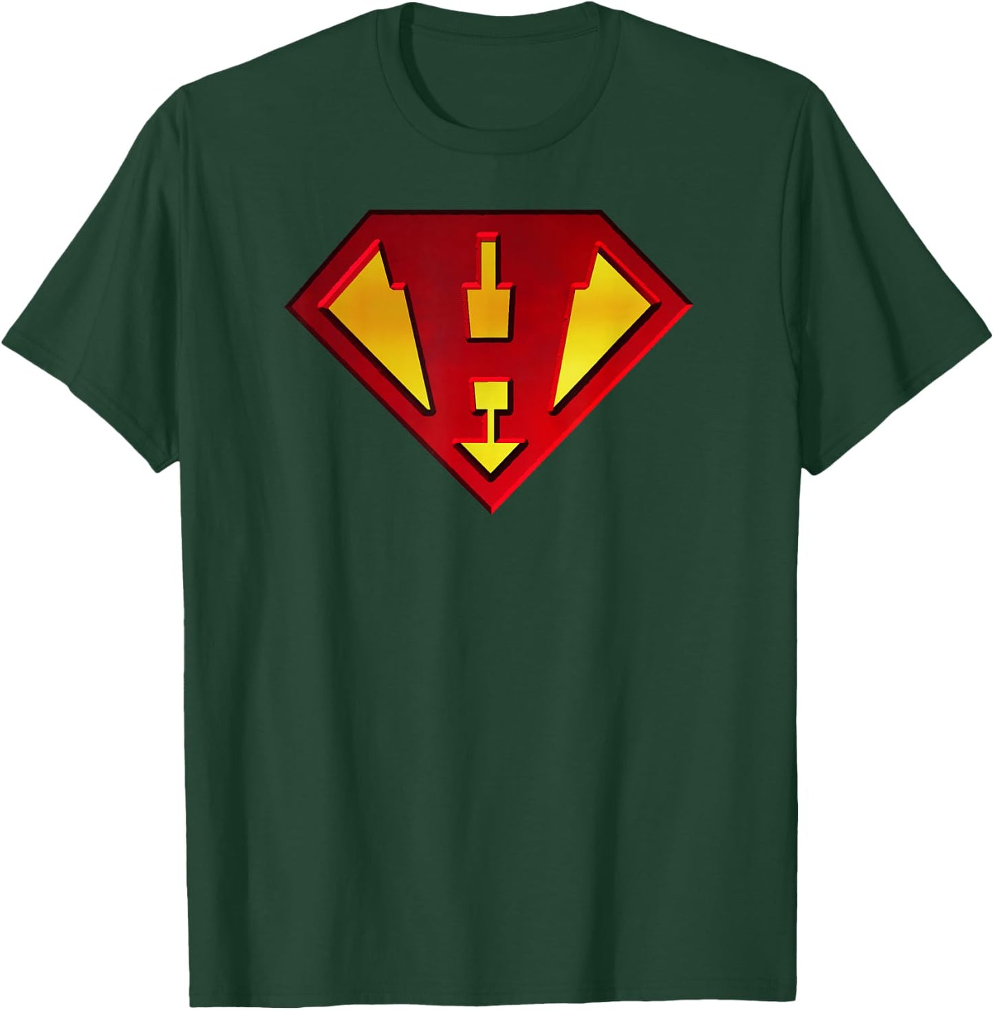Funny Super Hero Shield Letter H name Gift Shirt T-Shirt - T-Shirt | Forest