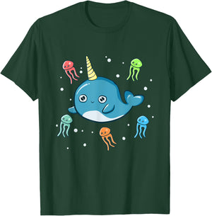 Narwhal Jelly Fish Shirt Unicorn of The Sea Jellyfish PJ T-Shirt - T-Shirt | Forest