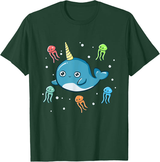 Narwhal Jelly Fish Shirt Unicorn of The Sea Jellyfish PJ T-Shirt - T-Shirt | Forest