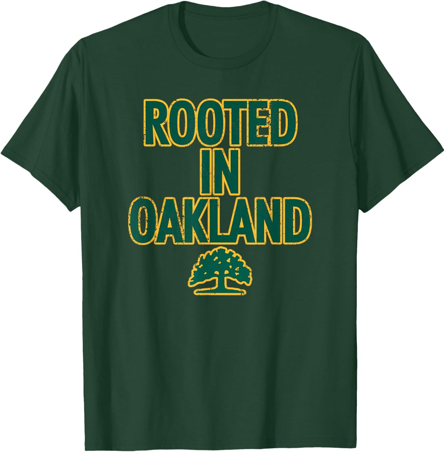 1852 OAK Oakland Tree - Adults, Kids - Black - Short Sleeve - - Classic Fit - Polyester - Machine Wash T-Shirt - T-Shirt | Forest