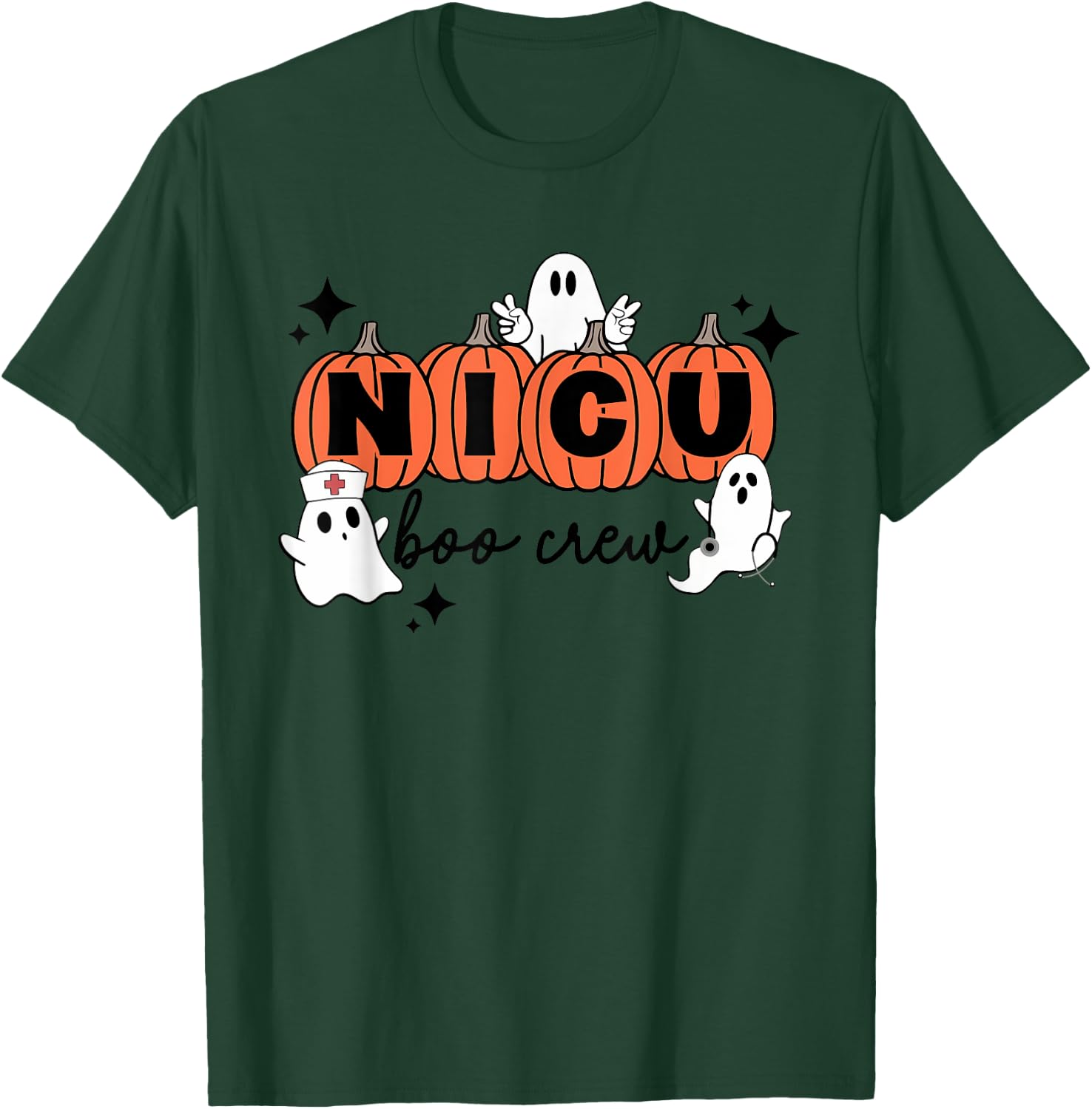 Funny NICU nurse shirt Halloween NICU boo crew NICU nurse T-Shirt - T-Shirt | Forest