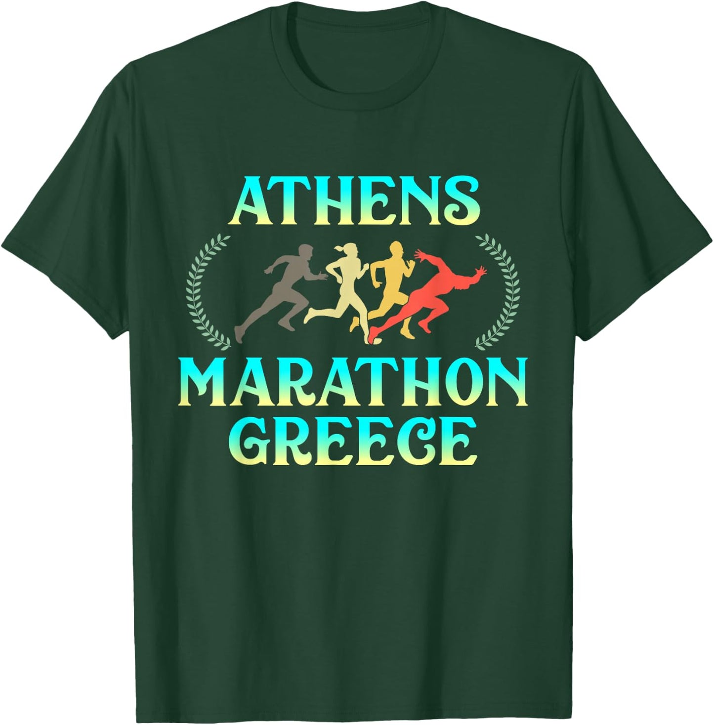 Athens Marathon Greece - Greek Running Training Acropolis T-Shirt - T-Shirt | Forest