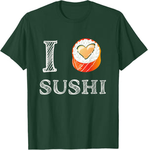 I Love Sushi - Cute Love Heart Japanese Food T-Shirt - T-Shirt | Forest
