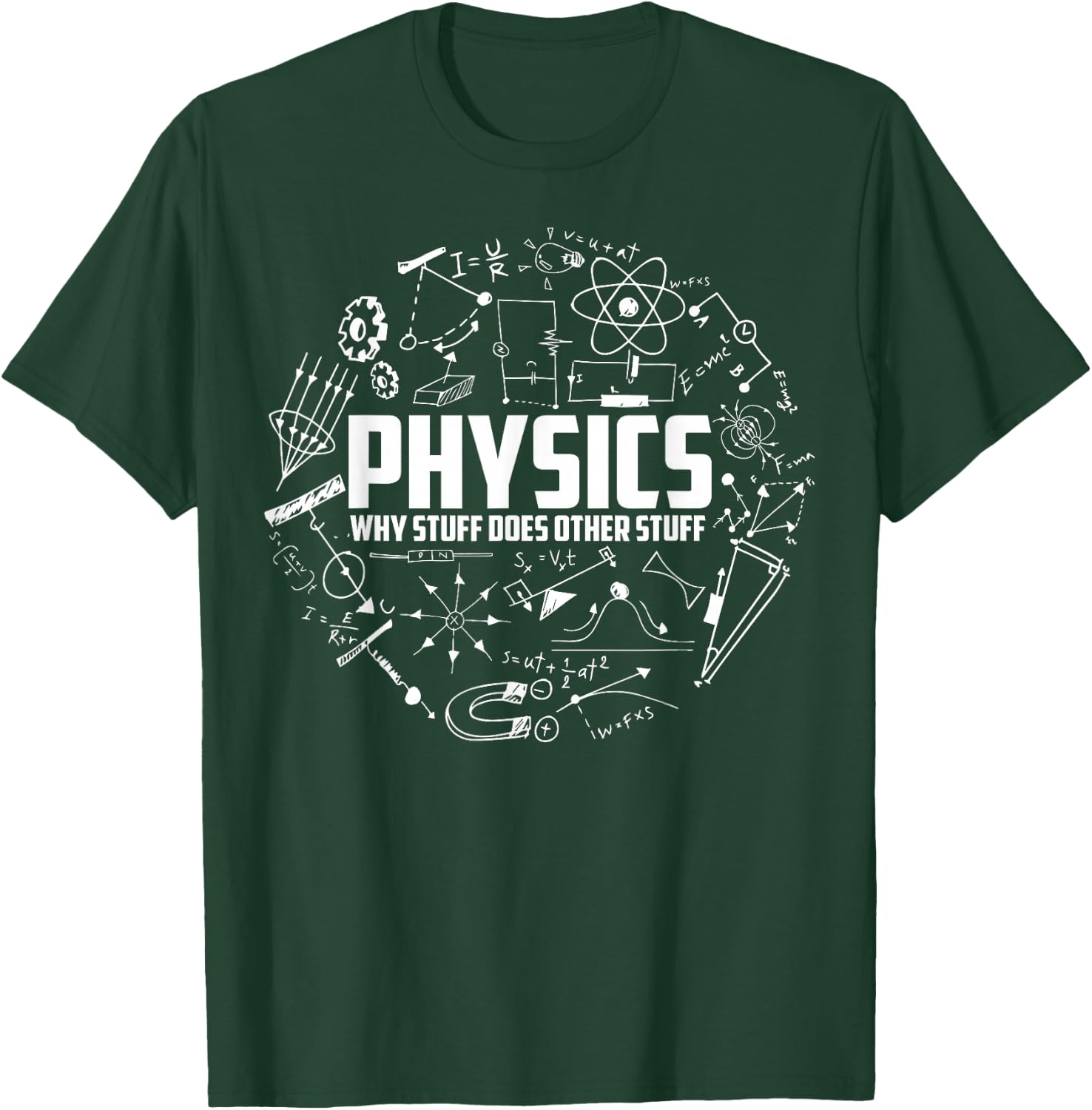 Physics Why Stuff Does Other Stuff | Funny Physicists Gift T-Shirt - T-Shirt | Forest