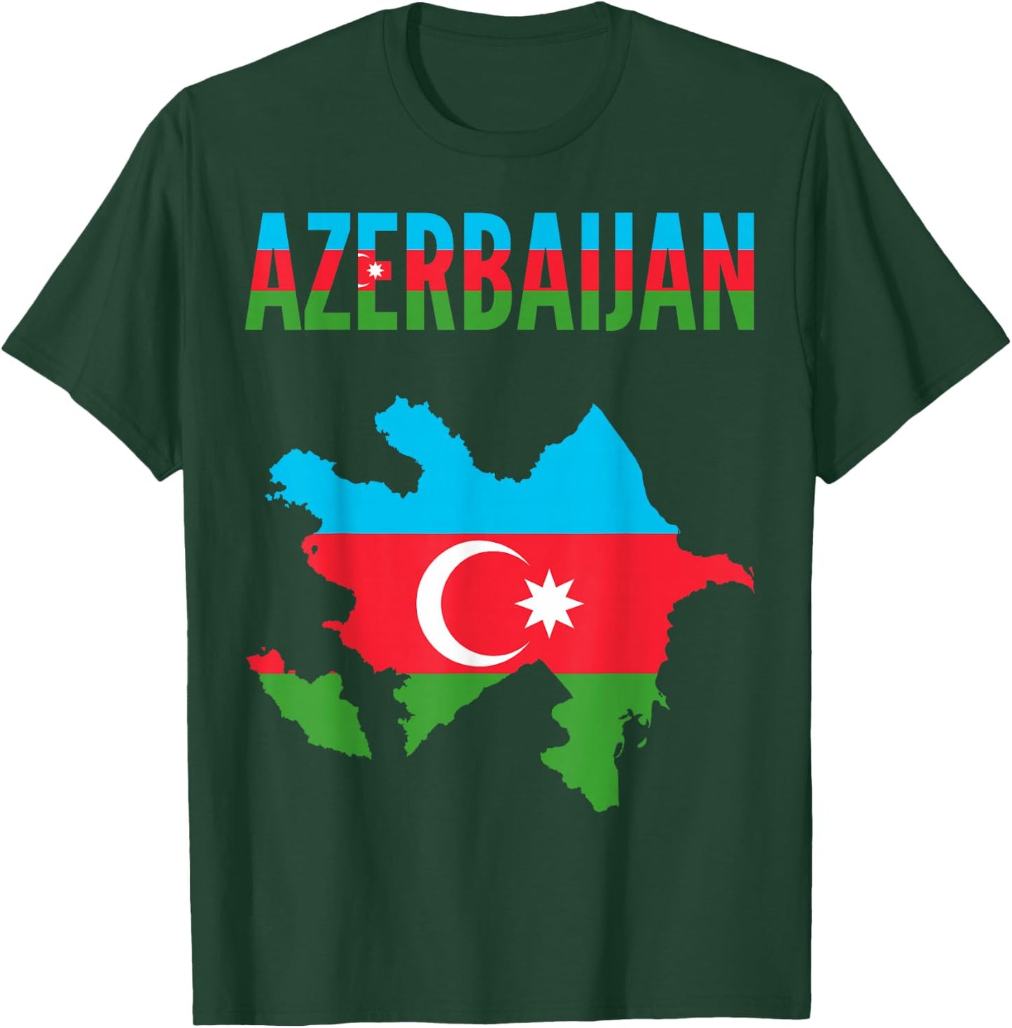 Azerbaijani - Azerbaijan Country Map Flag T-Shirt - T-Shirt | Forest
