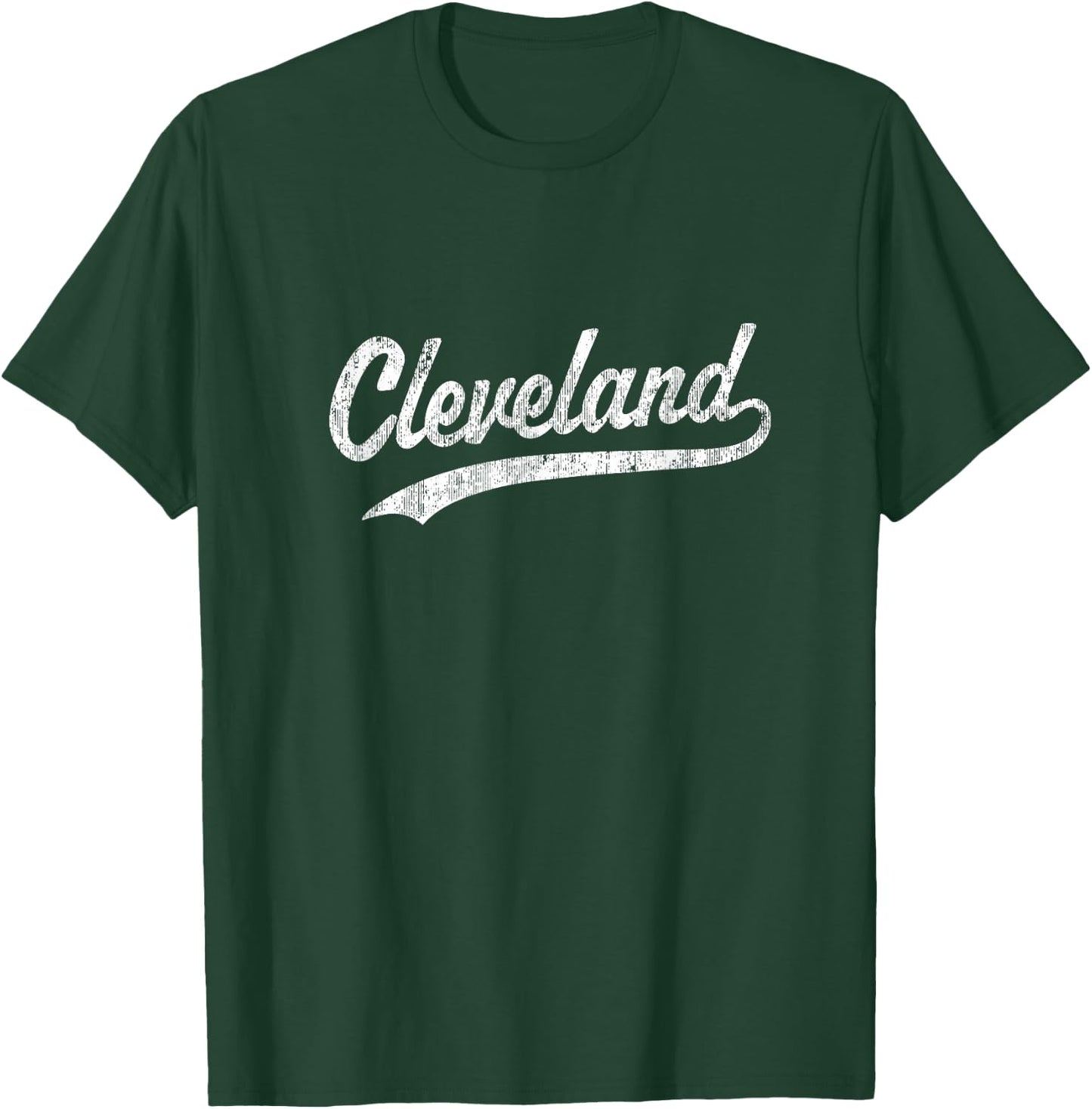 Cleveland OH Vintage Baseball Sports Script T-Shirt - T-Shirt | Forest