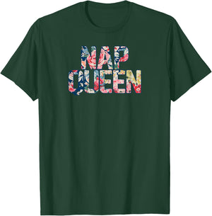 Rustic Floral Nap Queen , sleep, , flowers, bed T-Shirt - T-Shirt | Forest
