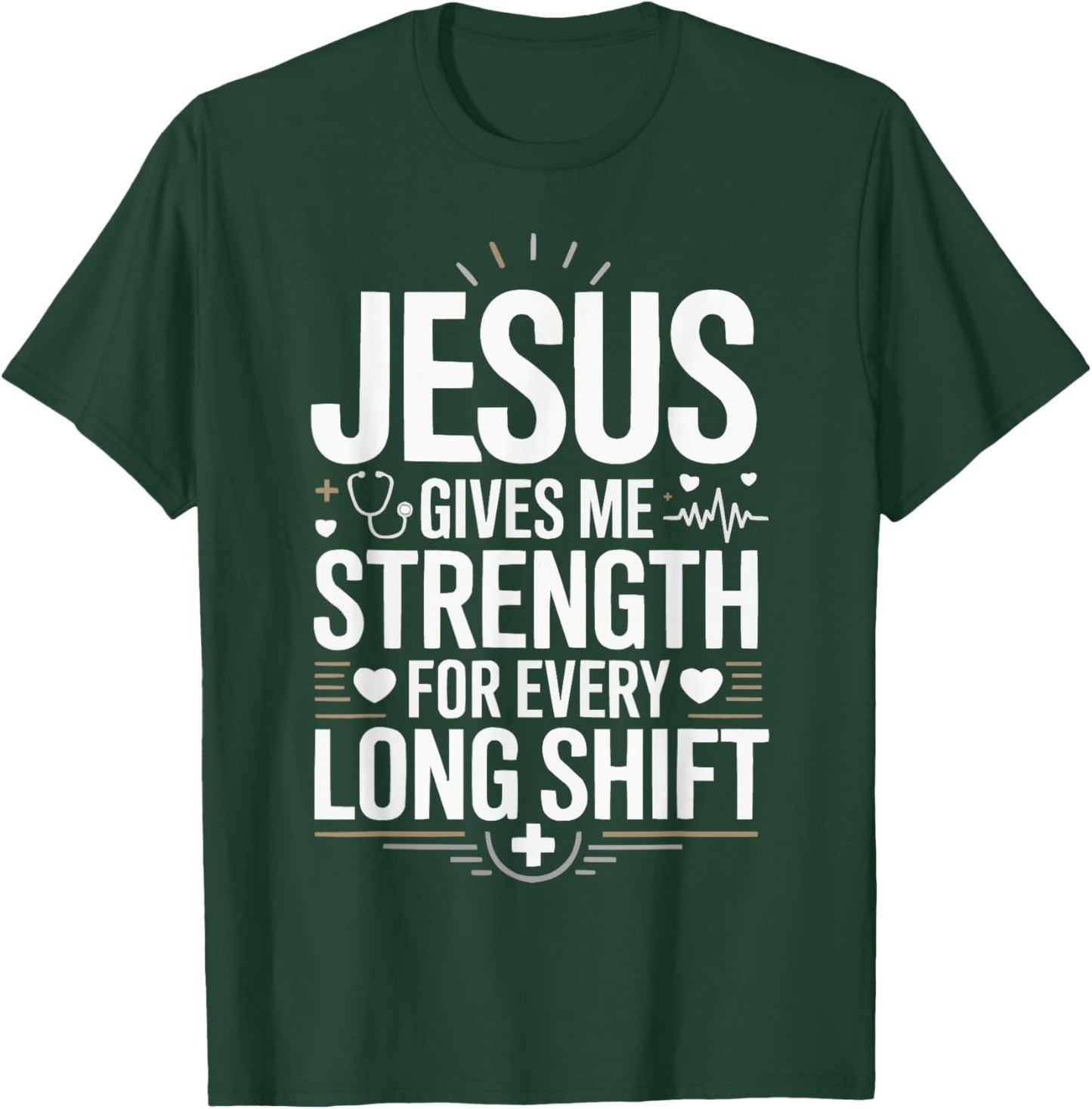 Christian Caregiver Christianity Jesus Christ Caregiving T-Shirt - T-Shirt | Forest