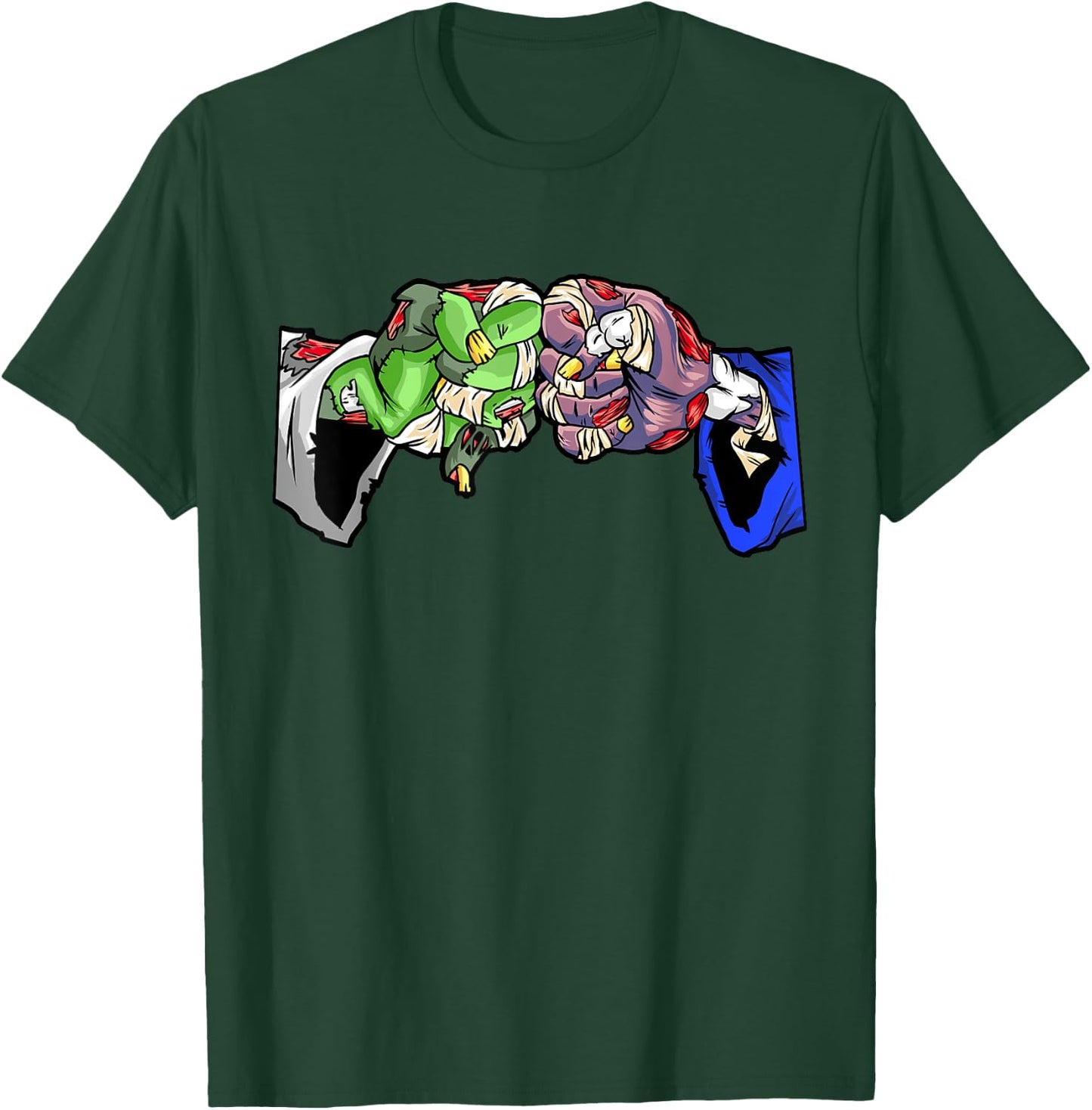 Jiu Jitsu Gift MMA Zombie Fist Bump Roll Halloween BJJ T-Shirt - T-Shirt | Forest