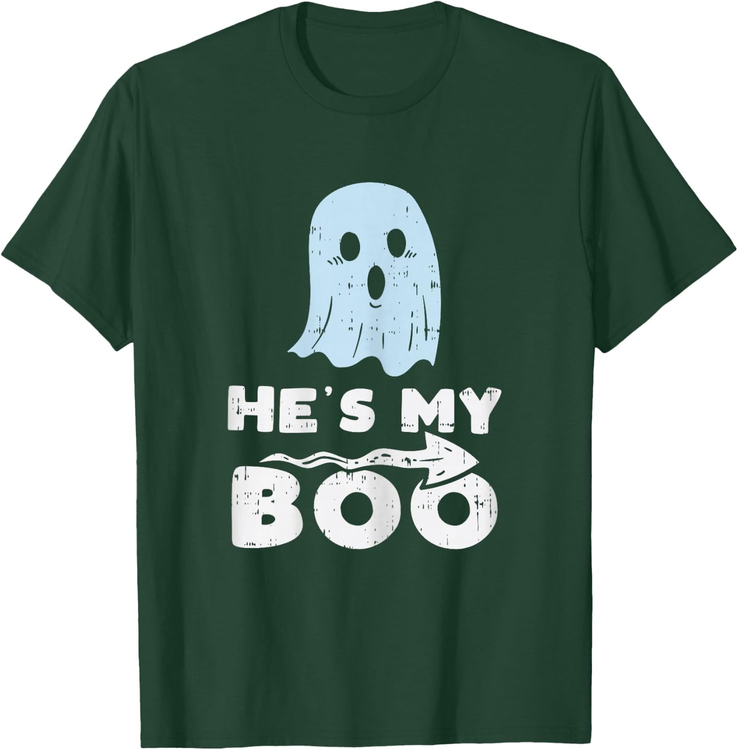 Hes My Boo Cute Matching Couple Halloween Costume Girlfriend T-Shirt - T-Shirt | Forest