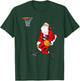 Santa Playing Basketball | Slam Dunk Christmas Gift T-Shirt - T-Shirt | Forest