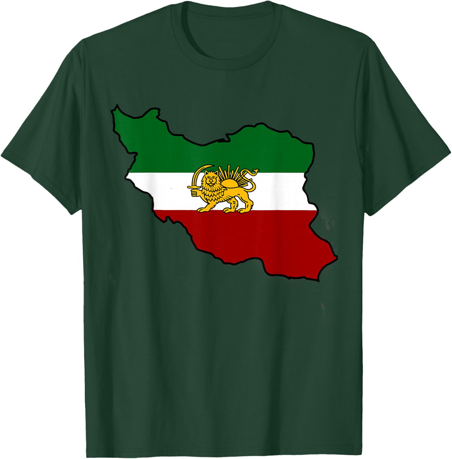 Iran Flag with Lion T-Shirt - T-Shirt | Forest