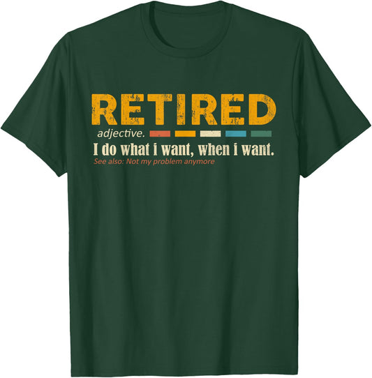 Retired definition - Funny Retirement Gift - Black - Small - Classic Fit - Short Sleeve - -Adults T-Shirt - T-Shirt | Forest