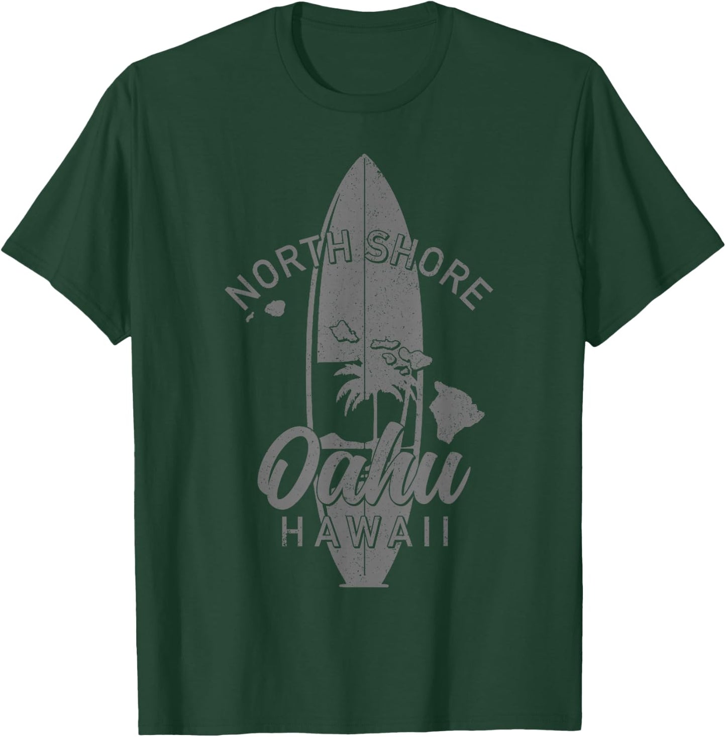 North Shore Oahu Hawaii Surf Board Surfing Surfer Hawaiian T-Shirt - T-Shirt | Forest
