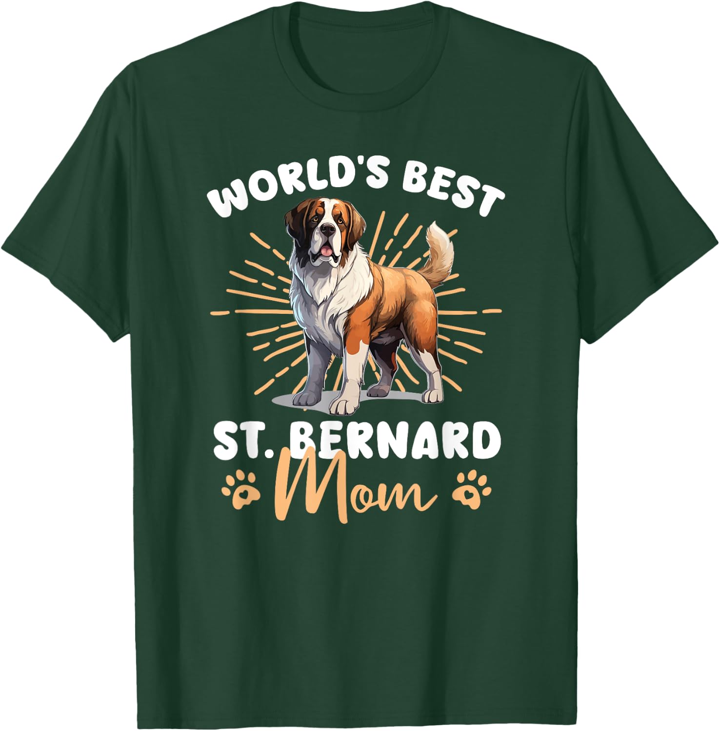 St. Bernard Groovy World's Best St. Bernard Mom T-Shirt - T-Shirt | Forest
