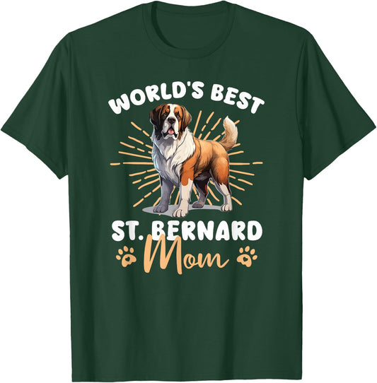 St. Bernard Groovy World's Best St. Bernard Mom T-Shirt - T-Shirt | Forest