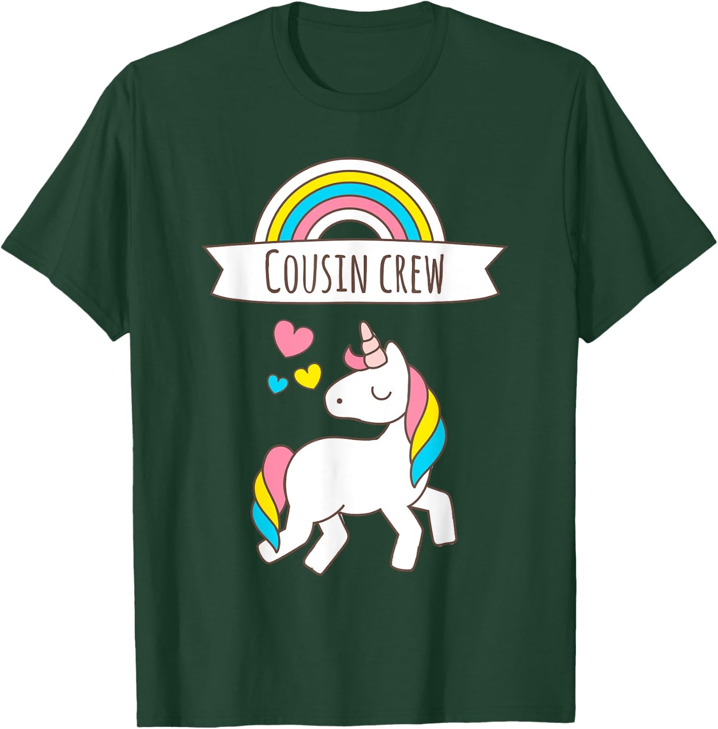 Crazy Cousin Crew Reunion Unicorn T Shirt Funny T-Shirt - T-Shirt | Forest