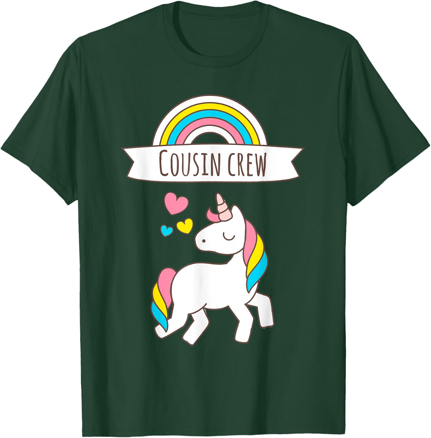 Crazy Cousin Crew Reunion Unicorn T Shirt Funny T-Shirt - T-Shirt | Forest