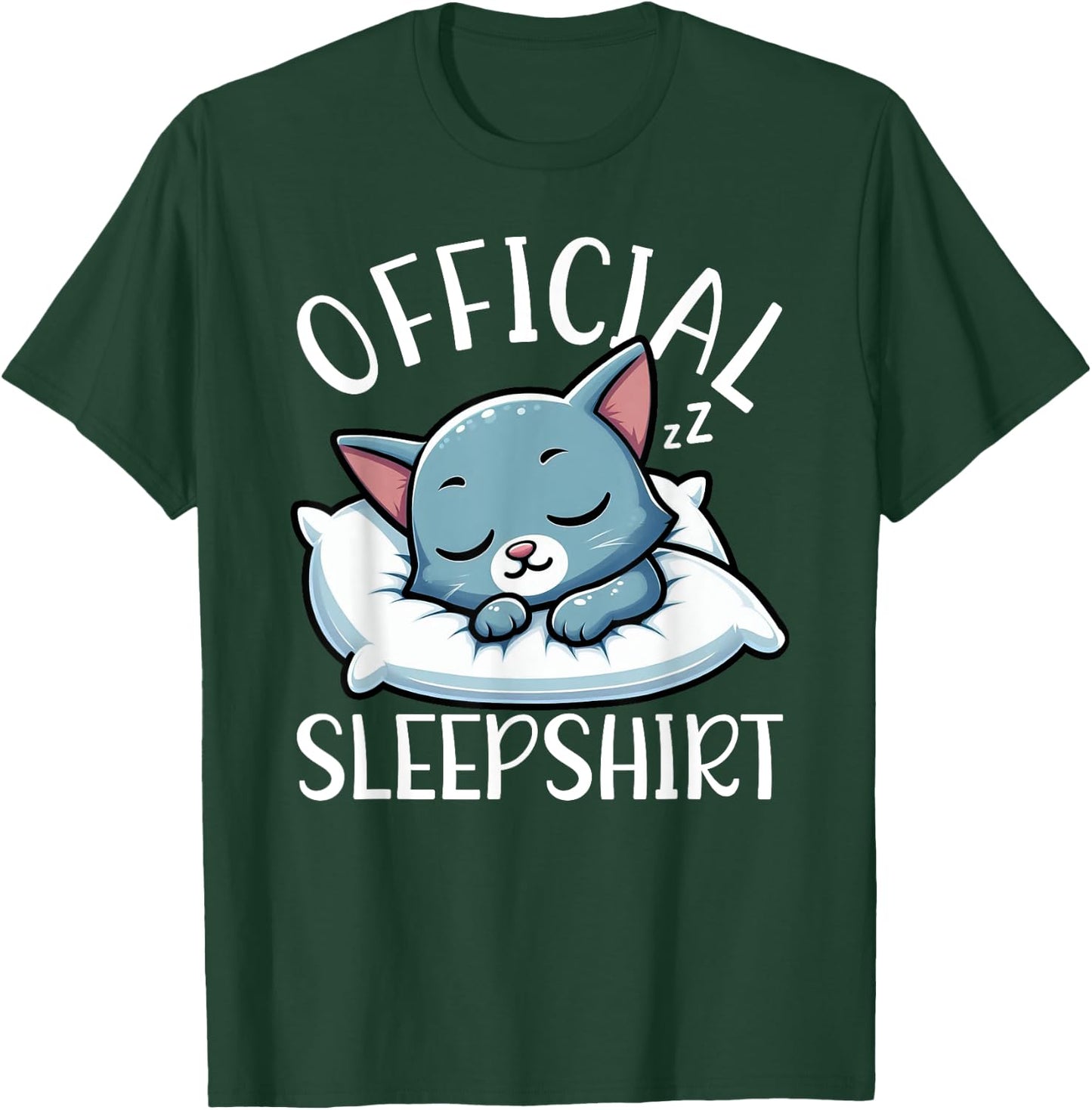 Official Sleepshirt Russian Blue Cat Sleep Lover Sleepyhead Men Women Kids T-Shirt - T-Shirt | Forest