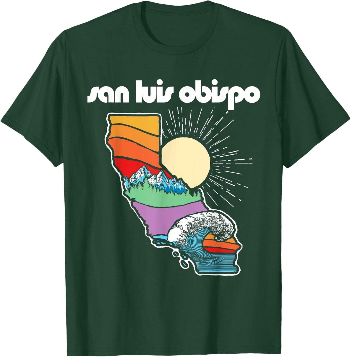 San Luis Obispo California Outdoors Retro Nature Graphic T-Shirt - T-Shirt | Forest