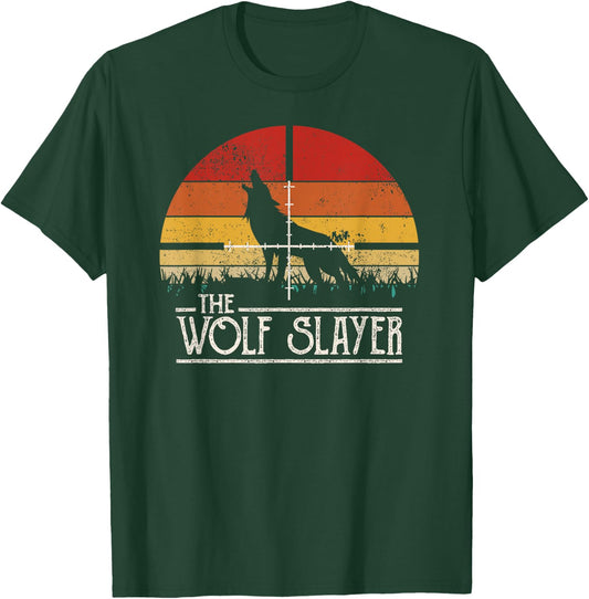 Vintage Sunset Retro Style Wolf Hunting Wolf Slayer T-Shirt - T-Shirt | Forest